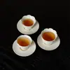 Estilo Dinastia Tang e Song Simples Cerâmica Doméstica Xícara de Chá com Esmalte Cinza, Taça de Degustação com Pé Alto, Xícara de Mestre com Boca de Flor