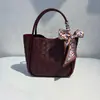 Nuevo Estilo Otoño Bolso Tejido Hecho a Mano Bolso de Mano Versátil de Cuero Genuino Bolso de Cuero Genuino para Mujer de Comercio Exterior Bolso de Hombro Único Cruzado para Mujer