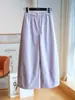Pantalones tipo globo con protección solar~Pantalones casuales de pierna recta ancha, holgados, de cintura alta con cordón, para mujer, para verano, modelo nuevo H072102