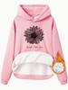 Moletom com Capuz e Bolso Canguru de Manga Longa com Forro de Lã para Mulheres, Tamanho Europeu, Outono e Inverno, Transfronteiriço, Faith Tbpe Baixo