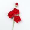 Terminado transfronterizo hecho a mano flor lana ganchillo tejido rosa Tanabata Día de San Valentín regalo tejido flor simulación venta al por mayor