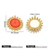 Colgante de Acero Inoxidable Colgante de Moda Estilo Palacio Retro Cara de Girasol Moen Chapado en Oro Accesorios para Joyería DIY