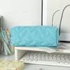 Bolsa de Lápis Acolchoada com Padrão Geométrico de Grande Capacidade para Estudantes, Estojo de Lápis, Cor Sólida, Bolsa Simples de Armazenamento de Artigos de Papelaria, Estojo de Artigos de Papelaria, Novo Estilo