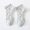 Calcetines de estilo nuevo para mujer, calcetines de barco de verano con pequeña flor tridimensional, calcetines cortos para mujer color Macaron, calcetines de algodón puro con pequeña flor estilo coreano