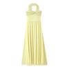 Exportación Transfronteriza al por Mayor Ropa de Mujer Verano 2025 Estilo Europeo y Americano Color Sólido Malla Tubo Top Vestido Halter para Mujer D16729