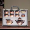 Juego de tazas maestras de cerámica para uso doméstico, juego de té kung fu, taza de degustación cocida en horno, taza de té pequeña, recipiente de té de una sola taza, juego en caja de regalo