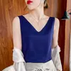 Camisola de Verano Ropa Interior para Mujer con Traje Satén Seda Sin Mangas Superior Seda Hielo Base Ropa Exterior Imitación Seda de Morera