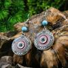 Aretes Calientes Transfronterizos con Goteo de Aceite para Mujer Coloridos Exquisitos Aretes Vintage Europeos y Americanos Exagerados Geométricos Bohemios Joyería para la Oreja