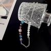 Collar de perlas con bordado de flores y esmalte de colores de nicho para mujer, estilo pastoral fresco, cadena de clavícula de acero y titanio con diseño Sense