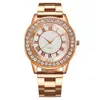 Comercio Exterior Popular de Moda Patrón Romano Incrustado de Diamantes Reloj para Mujer Reloj para Mujer Correa de Acero Reloj de Cuarzo para Mujer Fabricante Procesamiento y Personalización