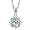 Temperamento 5 quilates imitación Diamante Mosano colgante de girasol piedra desnuda grande 11m diamante principal collar colgante de flor de girasol