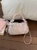 Bolsa Cilindro Linda de Lunares Verano 2026 Bolso Cruzado de Moda Tendencia Verano Bolso de Mano con Lazo de Perlas para Mujer