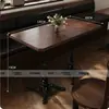 Mesa y Sillas de Cafetería Vintage Estilo Industrial Americano Mesa Redonda Pequeña de Madera Maciza para Postres y Té con Leche Servicio de Catering Comercial