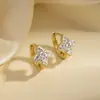 Exquisitos Aretes de Diamantes Micro-Incustados para Mujer, Estilo Coreano, Nicho, Sencillos, Compactos, Aretes con Forma de Diamante, Gama Alta, Elegantes, Aretes de Celebridad de Internet