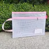 Pasta grossa transparente gradeada com zíper por assunto bolsa para guardar provas A4 estudante à prova d'água documento