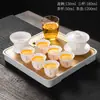 Conjunto de chá de porcelana branca com tampa, adequado para iniciantes, preparo de chá estilo Zen, conjunto de chá de alta qualidade para uma pessoa