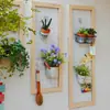 Estante de Flores de Malla de Madera Maciza para Balcón, Estante de Pared, Colgante de Pared Decorativo para Pasillo y Paredes Blancas Grandes