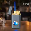 Nuevo Producto Hf719 Encendedor a Prueba de Viento de Inyección Directa con Llama Azul Transparente, Portátil para Uso en Exteriores, Elegante y Duradero, Ideal como Regalo para Amigos