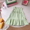 Ropa de Niña de Comercio Exterior 2026 Verano Nuevo Estilo Lazo Moda Sin Mangas Chaleco Lazo Vestido de Encaje Top