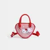 2026 design de nicho bolsa em formato de coração xadrez bolsa de mão com decoração de desenho animado fofa alça de ombro ajustável bolsa pequena transversal
