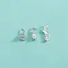 Colgante Seiko de Plata de Ley S925 Colgante Tulipán Campanilla Colgante Luna Creciente de Diamante Colgante de Pulsera de Cristal