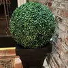 Planta verde artificial Bola de paja de Milán Planta de plástico Flor artificial de boda Bola de flor artificial Decoración de techo para el hogar Venta al por mayor transfronteriza
