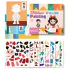 Puzzle de Figuras 3D con Pegatinas para Niños Transfronterizo Animal Coche Cognitivo Juego de Entrenamiento de Concentración con Puzzle de Pegatinas DIY