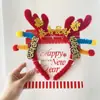 Diadema Roja de Año Nuevo para el Año del Caballo, Diadema Creativa de Palo Retorcido, Accesorio para el Cabello Luminoso para la Fiesta de Año Nuevo, Accesorio Festivo para el Cabello para el Festival de Primavera