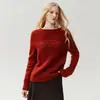 Nuevo Suéter Jacquard Calado de Seda de Morera y Cachemira para Mujer Otoño/Invierno 2026, Cuello Redondo, Corte Holgado, Capa Base Suave y Cómoda