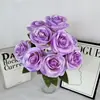 Flores Artificiales para Boda, Rosas de Diamante de Nueve Cabezas, Arreglos Florales para Salón de Bodas, Decoraciones para Pasillo, Exhibición en Casa, Flores de Seda para Exportación