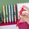 Caneta de gel push de desenho animado de Natal material escolar para estudantes Caneta de água Press criativa preta Caneta de assinatura caneta de água em caixa
