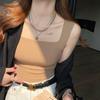 Camisola de Hielo de Seda sin Espalda Estilo Nuevo 2026 para Mujer, Top de Verano sin Mangas con Copas para Usar por Dentro o por Fuera