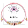 Pulsera de Hilo Trenzado Doble con Cuentas en Forma de Diamante Ojo de Diablo y Separadores Dorados, Pulsera Rosa Ojo de Diablo