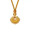Colar Pingente Fechadura da Sorte com Padrão de Nuvem Escovado, Design Antigo, Pingente Fechadura da Sorte Auspicioso Desejoso de Nicho, Corrente de Suéter, Corrente para Clavícula