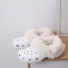 Sapatos Croc Veludo Ártico Acolchoado Nuvem Igloo Branco Forro com Fleece de Alta Densidade Cobertura de Pelúcia Quente Removível Algodão Inverno