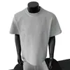Camiseta de Manga Corta para Hombre Estilo Americano Peso Pesado Algodón al Aire Hombro Normal Cuello Redondo Desestructurada Casual Canalé Parche de Marca de Moda Manga Corta para Hombre