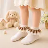 Calcetines de Encaje a Cuadros para Niños Calcetines Cortos Cómodos para Niñas Calcetines de Encaje de Princesa para Bebés Nuevos Calcetines para Bebés Lindos y Transpirables