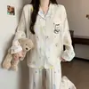 Pijama com bojo, algodão nuvem, novo conjunto de duas peças fofo de animal de desenho animado para outono e inverno, pode ser usado fora