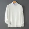Suéter de Lana Pura Nuevo Otoño/Invierno Baicai Rong para Hombre Cuello Redondo Color Sólido Tejido de Punto Básico Casual de Negocios