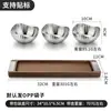 Soporte directo de fábrica bandeja de té de madera personalizada tres cuencos cuenco de fruta de acero inoxidable mesa de té para el hogar cuenco para aperitivos bandeja para frutos secos