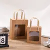 Sacola de Presente Transparente com Janela, Sacola de Presente de Joias de Luxo, Sacola Tote para Dia do Professor Aniversário, Sacola de Papel para Lembrancinha de Casamento