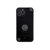 CAPA DE CELULAR Cross Coração Couro Preto Maçã Tridimensional 16promax Cross iphone15 Personalidade para Homens e Mulheres