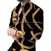 Comércio exterior europeu e americano Nova personalidade casual masculina moda masculina manga comprida 3D camisa de impressão digital camisa cross-border roupas masculinas