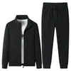 Traje de Sudadera 100% Algodón Primavera y Otoño Terciopelo Mismo Estilo Sudadera Traje de Dos Piezas Holgado Talla Grande Pantalones de Chándal de Terciopelo