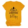 La jardinería es mi terapia Amazon eBay sitio independiente camiseta casual cómoda de mujer cuello redondo manga corta