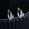 Pendientes Cuadrados de Circonita Transfronterizos para Hombre, Súper Brillantes, de Moda, Pendientes Simples y Versátiles para Mujer, Joyería de Aro Genial y Elegante