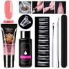 Set de pegamento para extensión de uñas de cristal para manicura de 7 piezas transfronterizo, herramientas para manicura de cabello lacio listas de fábrica