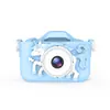 Cámara Infantil Transfronteriza Funda Protectora de Unicornio Anticaídas Mini Cámara Digital Frontal y Trasera 4800 HD Juguete Regalo
