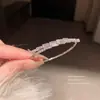 Pulsera Geométrica Abierta Incrustada con Diamantes, Lujo Ligero, Gama Alta, Pulsera de Moda Personalizada, Elegante, Simple y Versátil para Mujer
