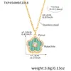 Xinyixinxin Acero Inoxidable Piedra de Cristal Natural Garra Biselada Incrustada Circonita Cuadrada Flor de Cinco Pétalos Conjunto de Collar y Pulsera